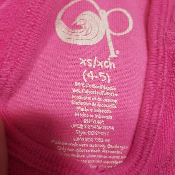 OP Girls Pink Hooded Terry Swim Coverup - Picture 4 of 5